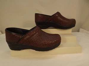 Sanita braun Leder Korbgeflecht Ortho/Komfort/Profi Clogs 39 USA 8 SCHÖN - Bild 1 von 12