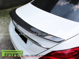 For 2015+ W205 C250 C300 C400 C450 PM Type Carbon Trunk Spoiler CF - Picture 1 of 3