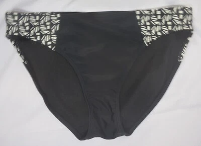 NWT MSRV $49 Athleta Size M Black White Encinitas Bikini Swimsuit Bottom #489089 - Image 1 of 4