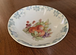 Antique Three Crown China Bowl Germany 9" Fruit & Iridescent Leaves - Picture 1 of 7