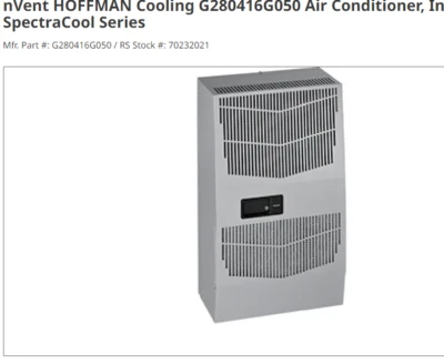 Hoffman G280416G050 nVent 120vac 4000btu Enclosure Air Conditioner Pentair