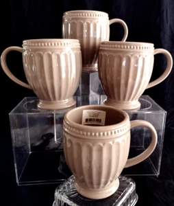 SET OF 4 LENOX FRENCH PERLE "LATTE" EVERYTHING MUGS 12 OZ - Picture 1 of 10