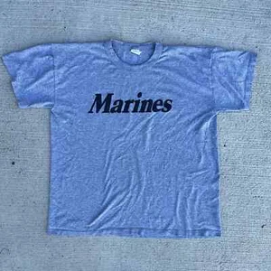 Vintage graues Marines Kurzarm T-Shirt Gr. XL  - Bild 1 von 4