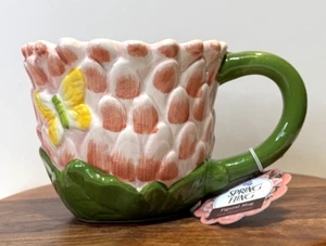 Boston Warehouse Spring Fling Butterfly Flower Figural Ceramic Coffee Tea Mug - Picture 1 of 12