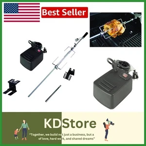 Polished Black & Silver Rotisserie Kit – Easy Assembly for Charcoal Grills - Picture 1 of 6