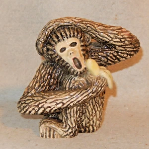 Vintage Künstler signierte Kunstkeramik AFFE Figur Insized Affe Anthropomorphismus - Bild 1 von 7