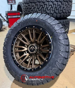 20x10 Fuel D681 Bronze Rebel Wheels 35" AMP AT Tires 8x6.5 Dodge Ram 2500 3500 - Picture 1 of 5
