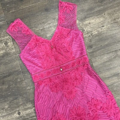 Sue Wong Nocturne Women Dress Size 6 Pink Beads Flower - Image 1 of 4