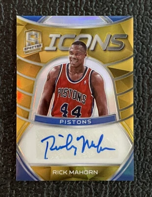 🔥RICK MAHORN 2019-20 PANINI SPECTRA ICONOS REFRACTOR DORADO AUTÓGRAFO #'d/10!🔥 Foto 1 de 2