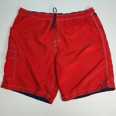 Tommy Hilfiger Nylon Swim Trunks Shorts Mesh Lined Red Mens Size XL Y2K - Image 1 of 4