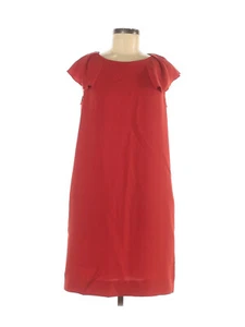 Banana Republic Red Shift Dress with Ruffled Neckline Size 6 - Picture 1 of 2