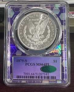 1879-S S$1 Morgan Silver Dollar PCGS MS64PL Proof Like CAC - Purple Core - Picture 1 of 2