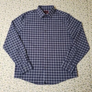 UNTUCKit knöpfiges Shirt Erwachsene groß blau weiß kariert langärmelig Flanell Herren - Bild 1 von 19