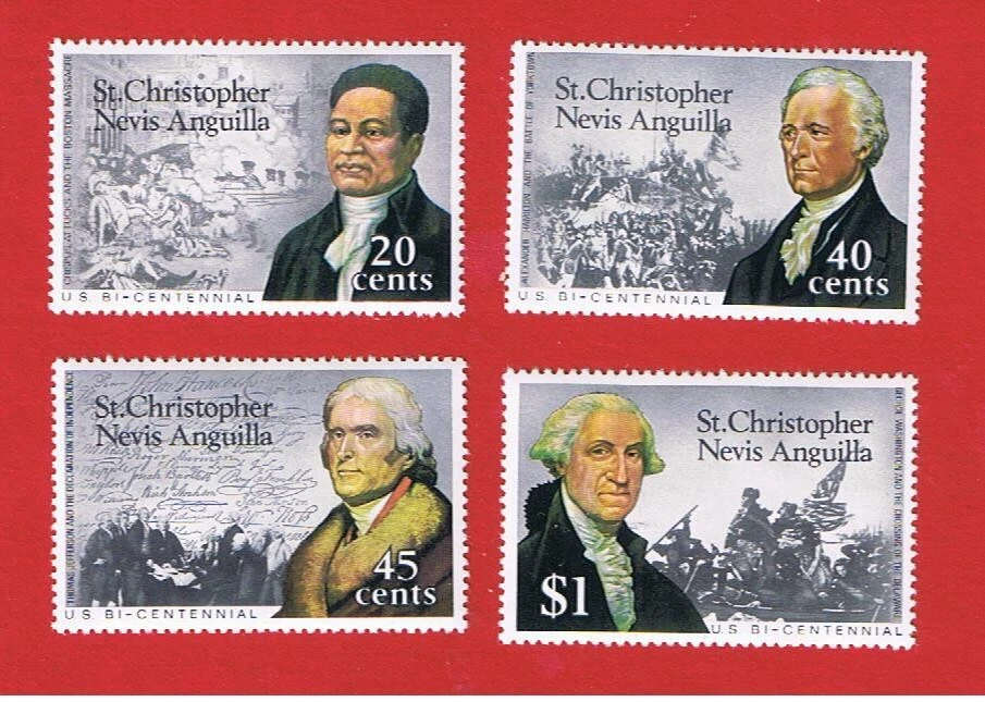 St. Kitts-Nevis  #324-327  MNH OG   Bicentennial    Free S/H - Image 1 of 1