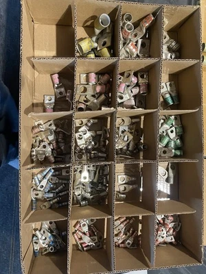 Огромный Лот 211 Одно Отверстие Медные Компрессионные Обжимные Зажимные Электрические Разъемы - Изображение 1 из 3