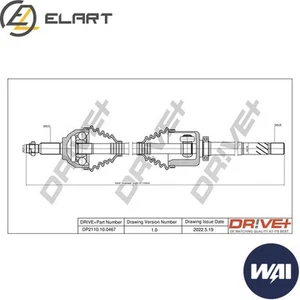 DRIVE SHAFT DP2110.10.0467 FOR OPEL VIVARO/Bus/Van/Platform/Chassis RENAULT - Picture 1 of 6