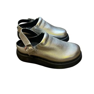 Dr. Martens Mujer Plateado Metálico Laketen Slingback Mule Talla 7 Foto 1 de 4