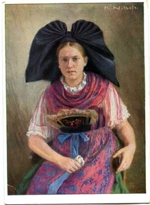 NITSCH-AK ELSASS Volkstrachten, Tracht, Elsässerin Straßburger Gegend um 1939/40 - Bild 1 von 1