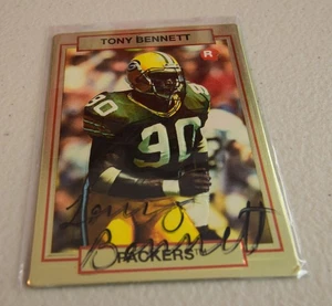 Tony Bennett RC Rookie 1990 actualización llena de acción Packers #4 autografiada - Imagen 1 de 2