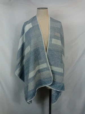 Apt 9 Womens One Size Blue Gray Colorblock Open Front Wrap Poncho Shawl Cape - Image 1 of 4