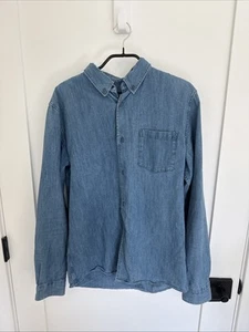Apc Denim Blue Button Down Shirt Size Small - Picture 1 of 5