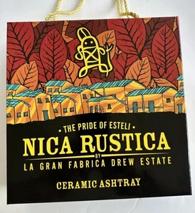 Nica Rustica By La Gran Fabrica Drew Estate Cigar Yellow Ceramic Ashtray New - Picture 1 of 2