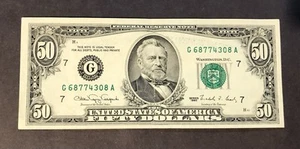 1990 Series (G) - Chicago $50 Fifty Dollar Bill Federal Reserve Note Crisp - Picture 1 of 2