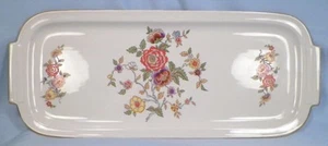 Limoges Porcelain Bureau Tray Orange Purple Yellow Flowers on White Vintage - Picture 1 of 5