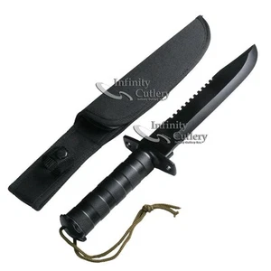 Cuchillo de caza de supervivencia de 15" daga de hoja fija con kits de supervivencia brújula partido - Imagen 1 de 3