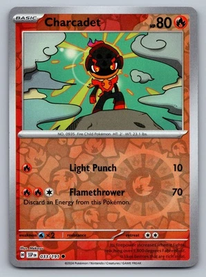 Pokemon TCG SV08: Surging Sparks Charcadet - 033/191 Reverse Holo - Image 1 of 2
