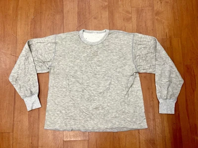 Vintage 70s Thermal Long Sleeve Shirt Gray Mens Medium - Image 1 of 3