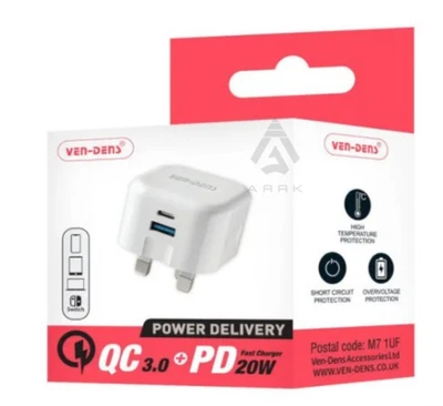 C to C or USB Genuine Super Fast Charger Adapter Plug & Cable For Samsung iPhone - Image 1 of 4