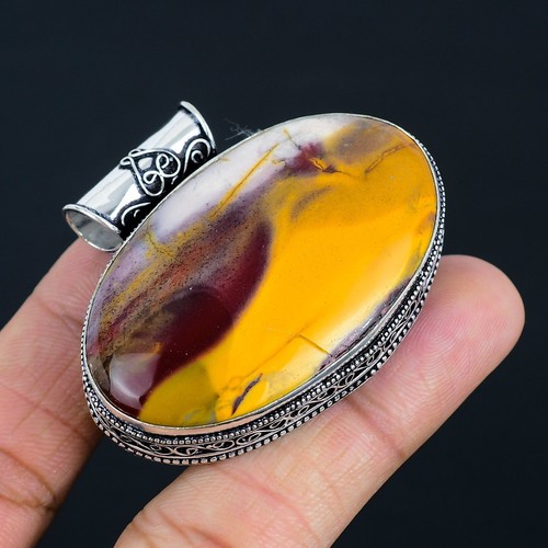 VETEMENTS Grazioso ciondolo mookaite giallo argento sterling 925 gioielli boho regalo per amici
