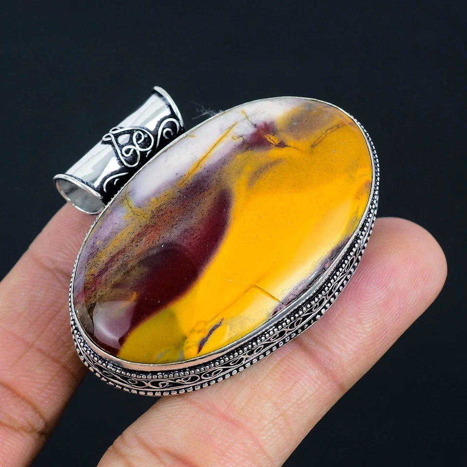 Bonito Colgante Mookaite Amarillo Plata de Ley 925 Joyería Boho Regalo para Amigos Foto 1 de 4