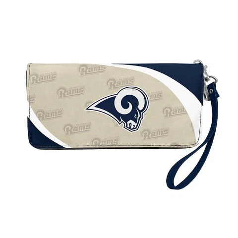 NWT NFL Los Angeles Rams Women Synthetic Leather Curve Zip Organizer Wallet Cover