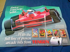 Tengen Drive Yourself Wild Super Sprint NES Nintendo Insert Poster VERY NICE
