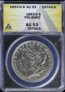 1893-O $1 Morgan Silver Dollar ANACS AU 53 Details - Picture 1 of 4