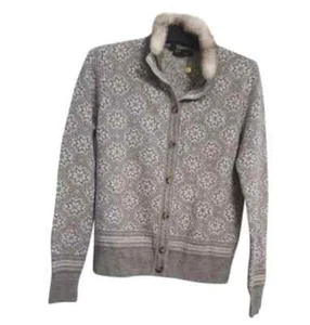 Cardigan Loro Piana in cashmere con colletto in visone rimovibile - Foto 1 di 9
