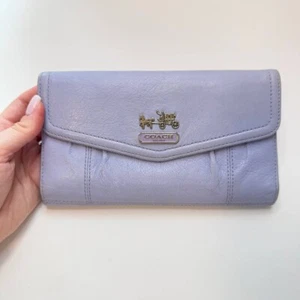 Lilac/Purple Vintage Coach Madison Leather Trifold Wallet - Picture 1 of 8
