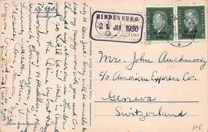 1930 Deutschland Hindenburg Sondermarken mit Stempel Postkarte - Bild 1 von 2