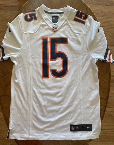 Vintage Nike On Field Chicago Bears Brandon Marshall #15 White Jersey Men Small Cover