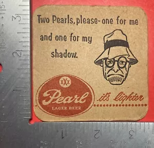 PEARL BREWERY TEXAS SHADOW 3.5 INCH ROUND BEER COASTER RARE - Picture 1 of 2
