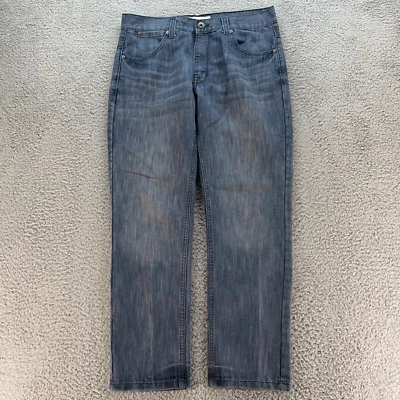 Бумага джинсовой ткани и ткани джинсы мужские 32 x 30 синий прямые штанины хлопок смесь джинсовой ткани брюки - Изображение 1 из 4