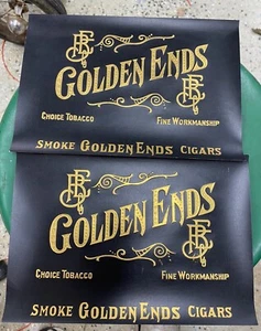 Goldene Enden Zigarre Broschüre Papier Etikett Lot Werbung Tabak tolle Grafik - Bild 1 von 5