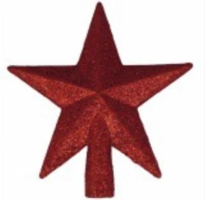 Shiny Decorative Christmas Tree Topper Glitter Large (Red) - Picture 1 of 2