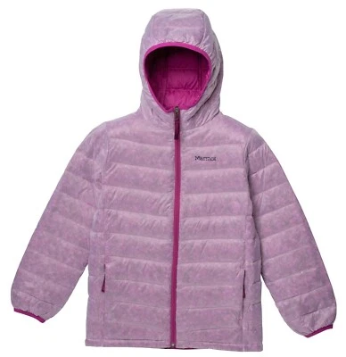 NEW $125 MARMOT Nika Girl's Hooded 550 Down Puffer Jacket L Lavender Orchid Pink - Image 1 of 4