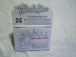 2002 CENEX WISCONSIN RIVER COOP MINIKALENDER, Gas, Futtermühle, Reifen, Adams, Mauston - Bild 1 von 2