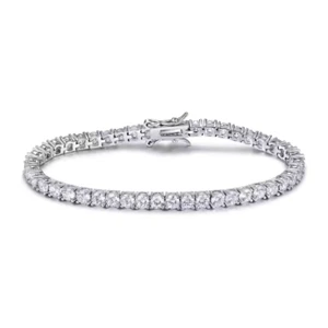 Platinum 5 Carat Natural Round Diamond Tennis Bracelet For Women 7" - 7.49" Inch - Picture 1 of 13