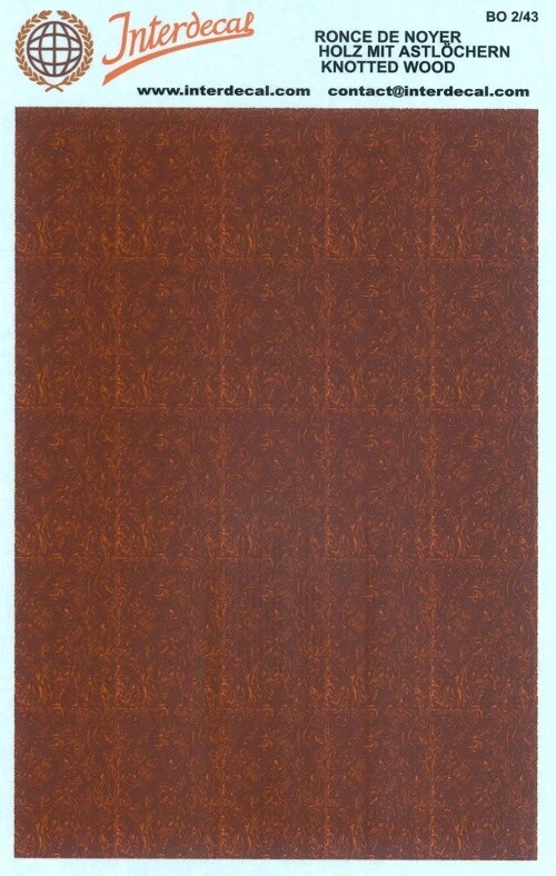 Bois imitation avec n?uds 1/43 Décalcomanies 120x80mm INTERDECAL - Photo 1/1