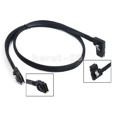 Mini SAS SFF 8087 to Mini SAS SFF 8087 Extension Cable Right Angled 80CM - Image 1 of 4